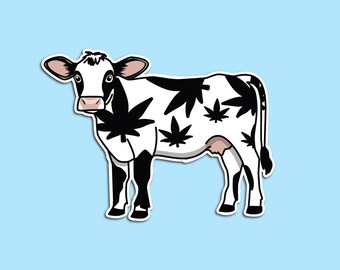 Cannabis Cow Die-Cut Sticker