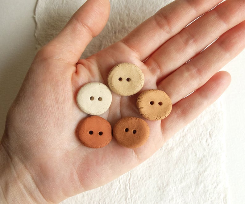 Sets of 5 unique ceramic buttons artisan buttons buttons of Etsy