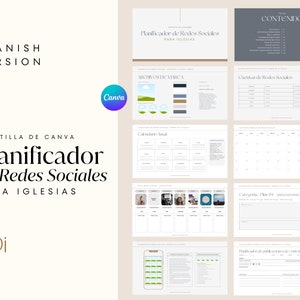 Planificador de Redes Sociales Para Iglesias | Plantilla de Canva (SPANISH)