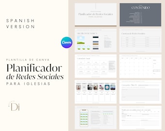 Planificador de Redes Sociales Para Iglesias | Plantilla de Canva (SPANISH)