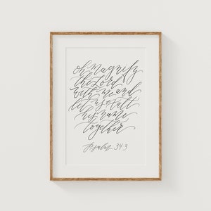 Psalm 34 PRINTABLE Calligraphy Wall Art Scripture Digital Download ...