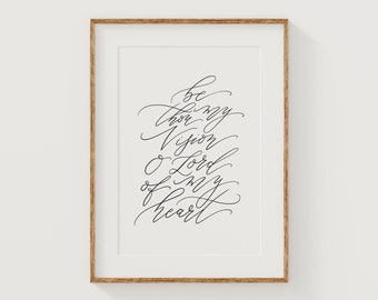 Be Thou My Vision PRINTABLE Calligraphy Hymn Digital Download Handlettered Minimal Art Christian Wall Art Living Room Neutral Decor Print