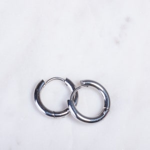 Silver Hoops Hypoallergenic Hoop Earrings Unisex Hoop Earrings Huggie Hoops 10 mm Hoops minimalistic hoops small hoop earrings Pair