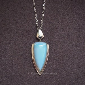 Opalite Necklace Opalite Pendant Unisex Necklace Men's Necklace Stainless Steel Chain Necklace image 1