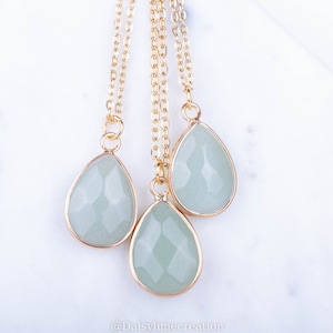Aventurine Pendant Aventurine Necklace Gold Plated Necklace Minimalistic Necklace Gift For Her Semi Precious Stone Pendant necklace
