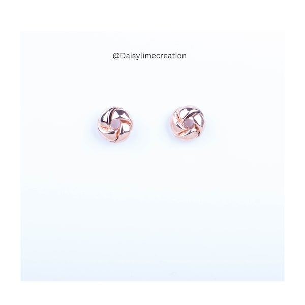 Rose Gold Plated Earrings Stud Earrings Minimalist Earrings Friendship Knot Earrings Bridesmaid Earrings/Bridesmaid Gift/Ladies Gift