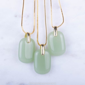 Aventurine Necklace Aventurine Pendant Gemstone Necklace 18K Gold Plated Necklace Ladies Gift/ Mom Gift/ Gift For Her