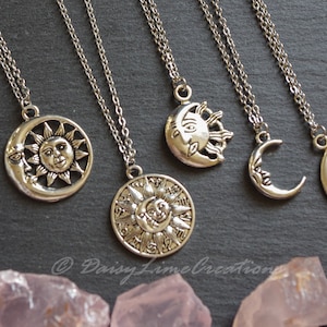 Moon necklace moon pendant Zodiac Moon Pendants bohemian necklace layering necklace crescent moon necklace silver moon necklace unisex