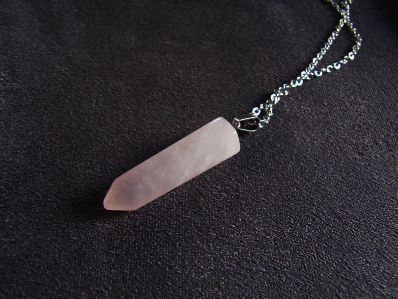 Rose Quartz Necklace Rose Quartz Pendant Necklace Bohemian Necklace Reiki Healing Chakra Yoga Jewellery Meditation Necklace Gift