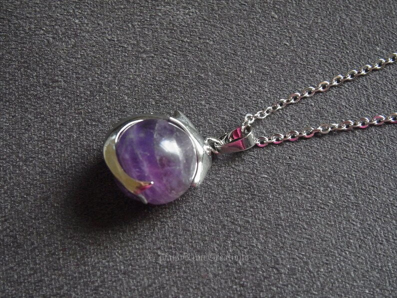 Dolphin Pendant Necklace Amethyst Healing Chakra Healing Necklace Bohemian Jewellery Meditation Necklace Gift