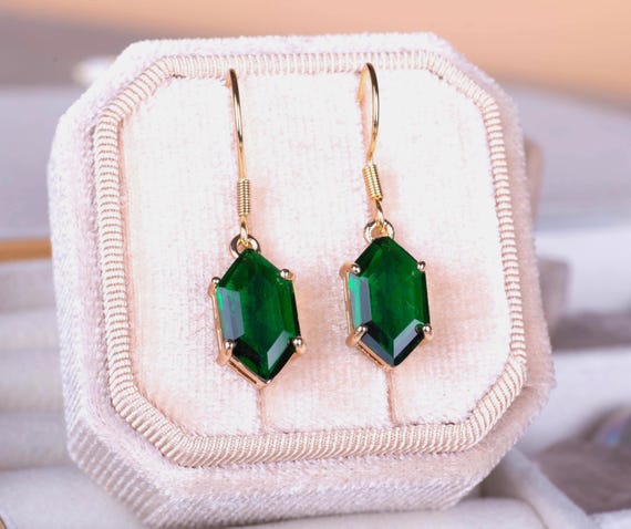 Orecchini in cristallo verde, orecchini verde smeraldo, orecchini