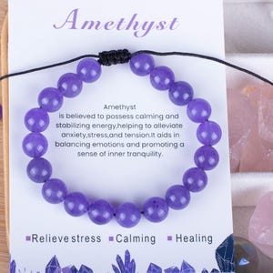 Amethyst Armband verstellbar Schnurarmband Zitat Karte Armband unisex Geschenk