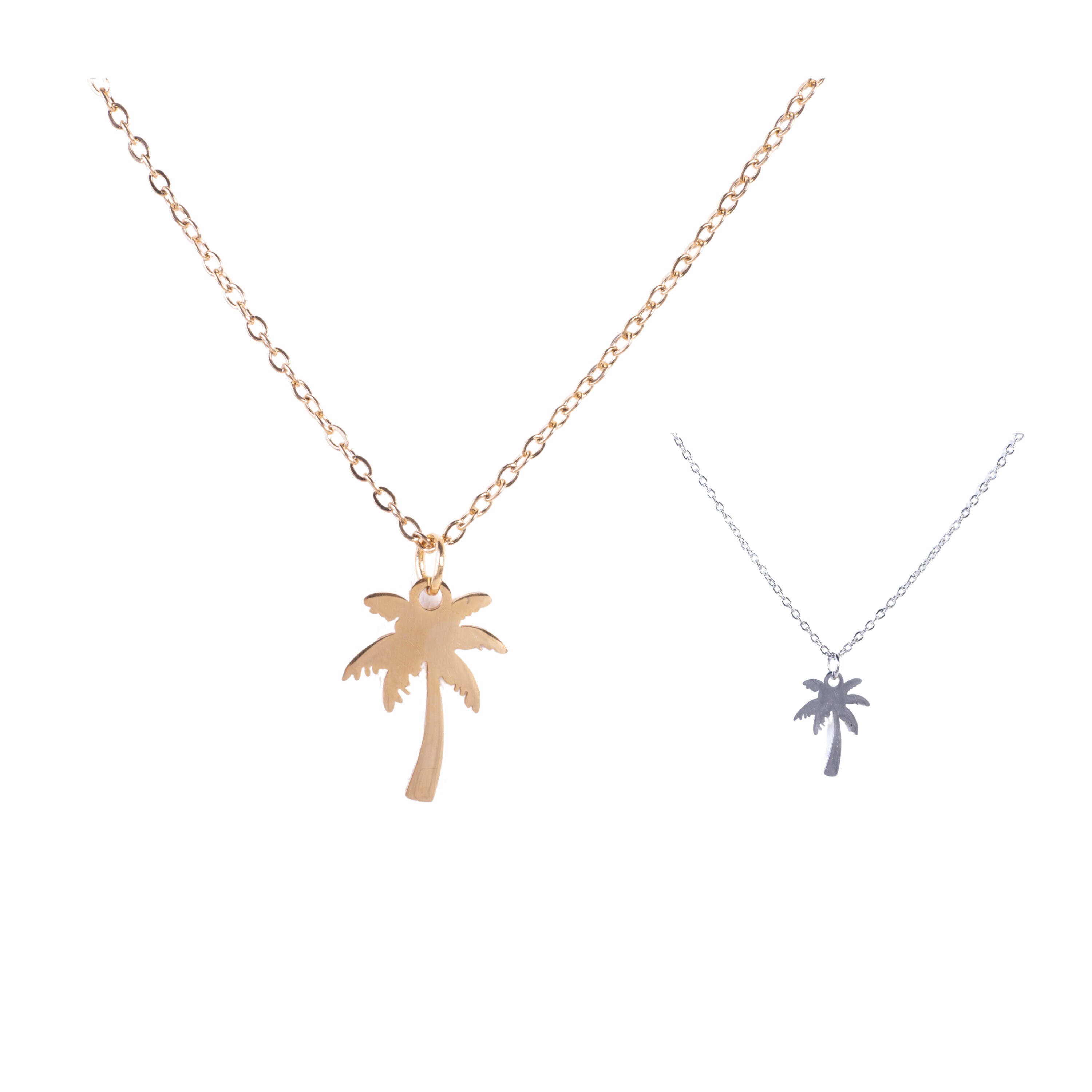 Palm Tree Necklace Etsy UK