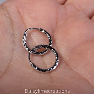 925 Sterling Plt Silver Hoops Silver Hoop Earrings Silver Filled Hoops 10mm Hoops Hinged Hoop Earrings Pair