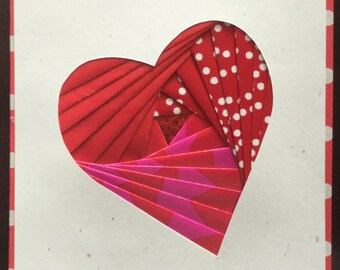 Handmade Iris Folded Heart Greeting Card