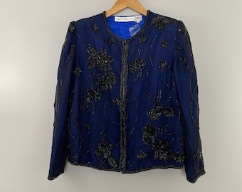 Vintage 100% SIlk Beaded Scala Blouse/Jacket