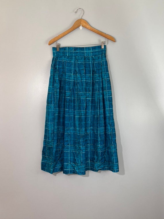 Vintage 100% Silk Pleated Maxi Skirt