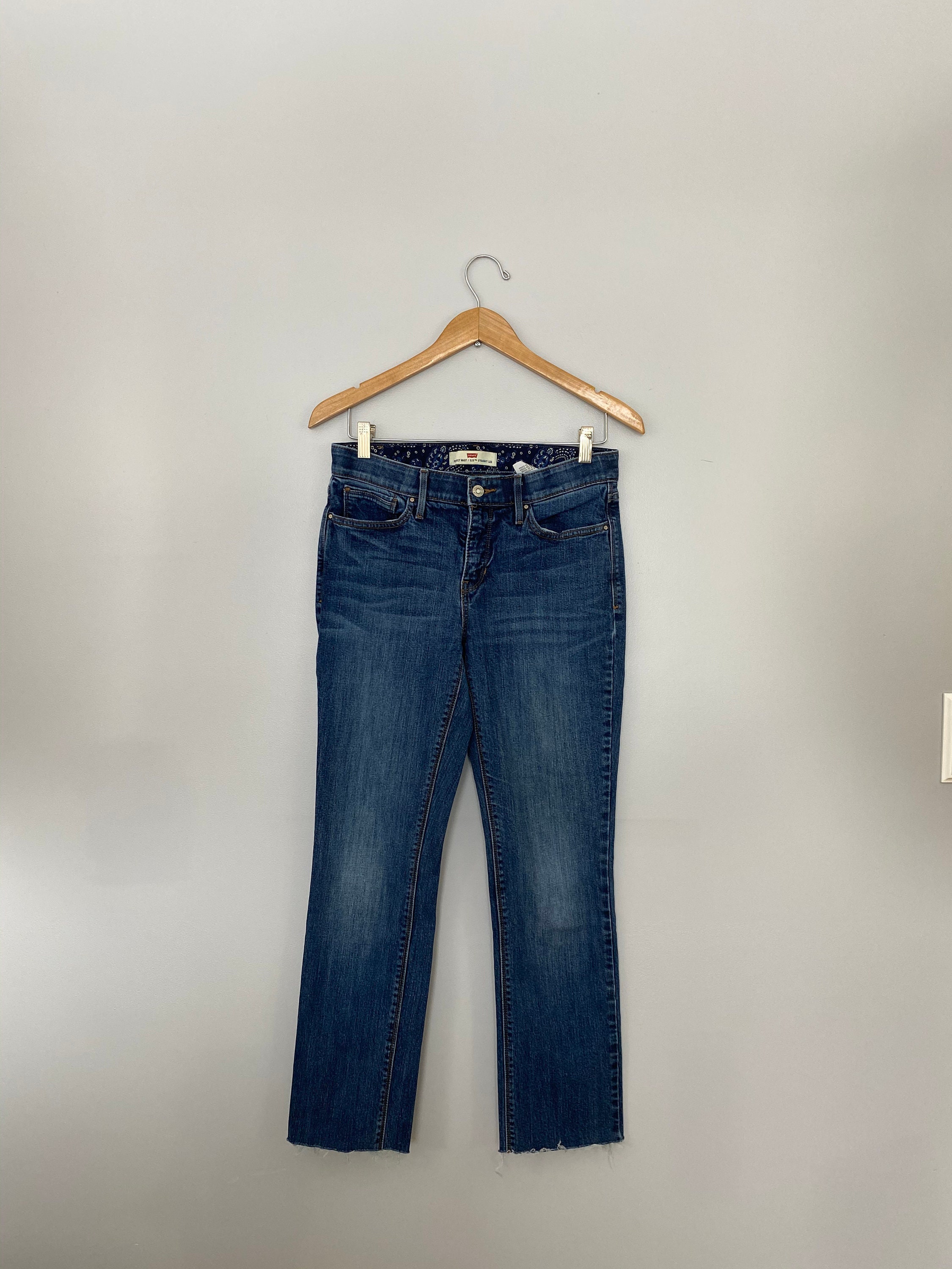 Levi's Perfect Waist 525 Straight Leg Jeans W/ Raw Hem - Etsy