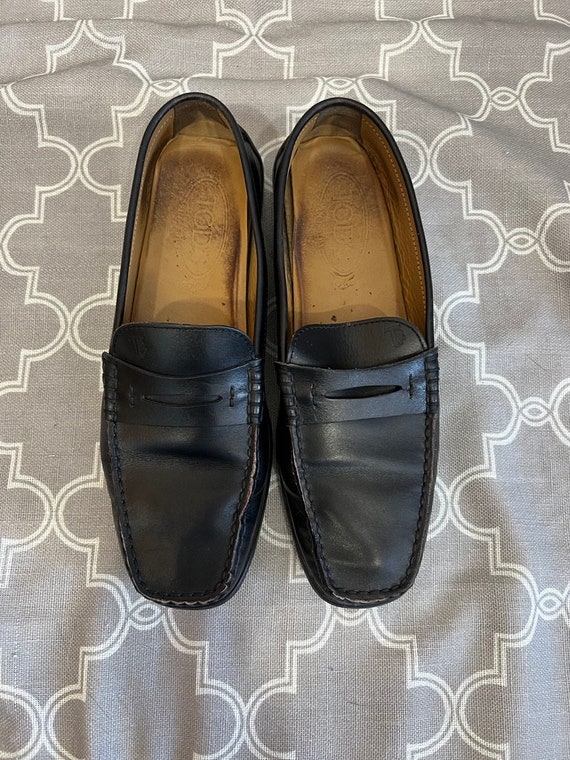 Tod's Italian Made Black Leather Driving Loafers