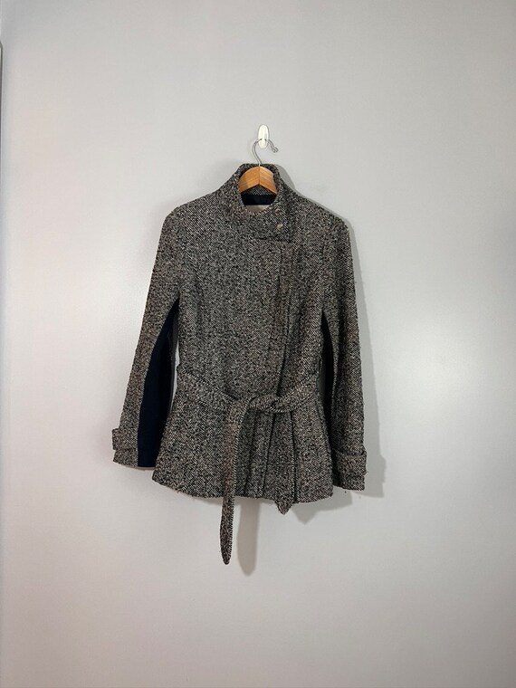 Rachel Roy Wool-Blend Tweed Short Coat with Belt