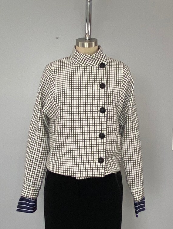 CAbi Cropped Windowpane Jacket/Blazer - image 3