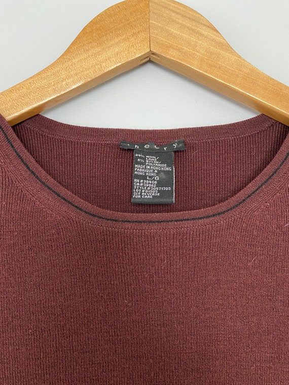 Theory Wool Sweater with Buttons at Shoulder - image 2