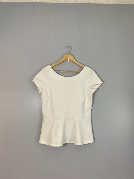 Banana Republic Gold-Flecked Knit Peplum Blouse