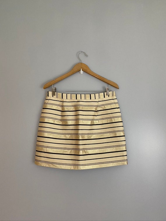 J. Crew Striped Cotton Silk Mini Skirt