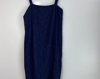 NWT Lauren Ralph Lauren Strappy Lace Blue Dress