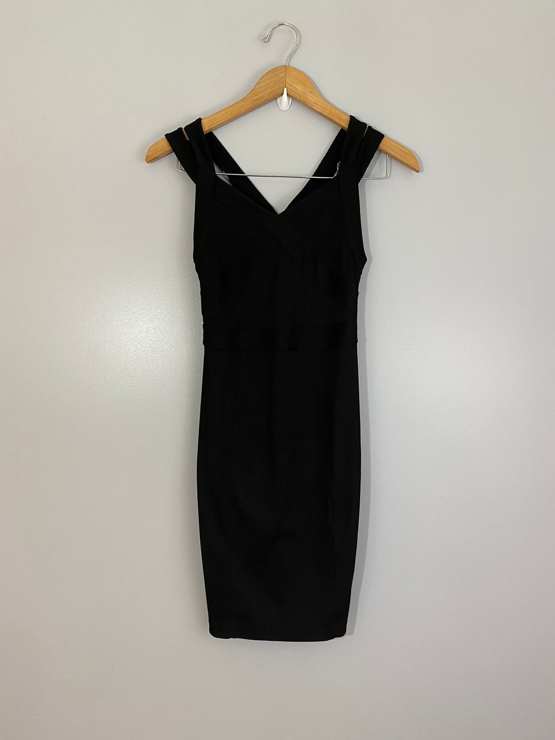 【送料&関税込】Armani Exchange Dress Armani Exchange Strappy and Stretchy Little Black Dress - Etsy