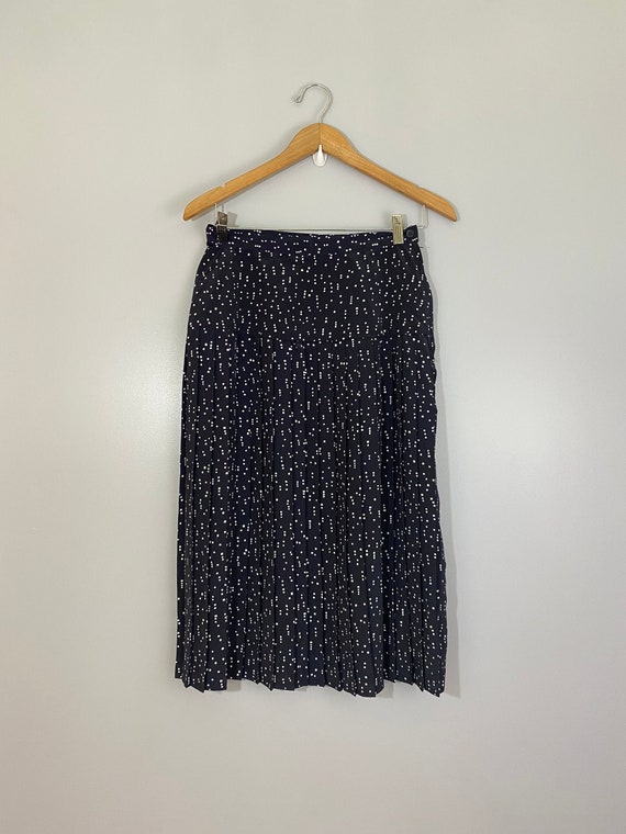 Vintage Drop Waist Pleated Maxi Skirt