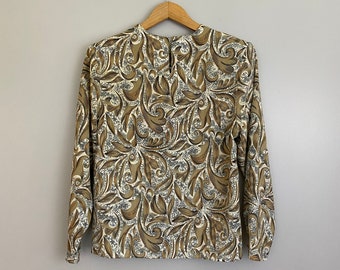 Vintage Abstract Print Blouse