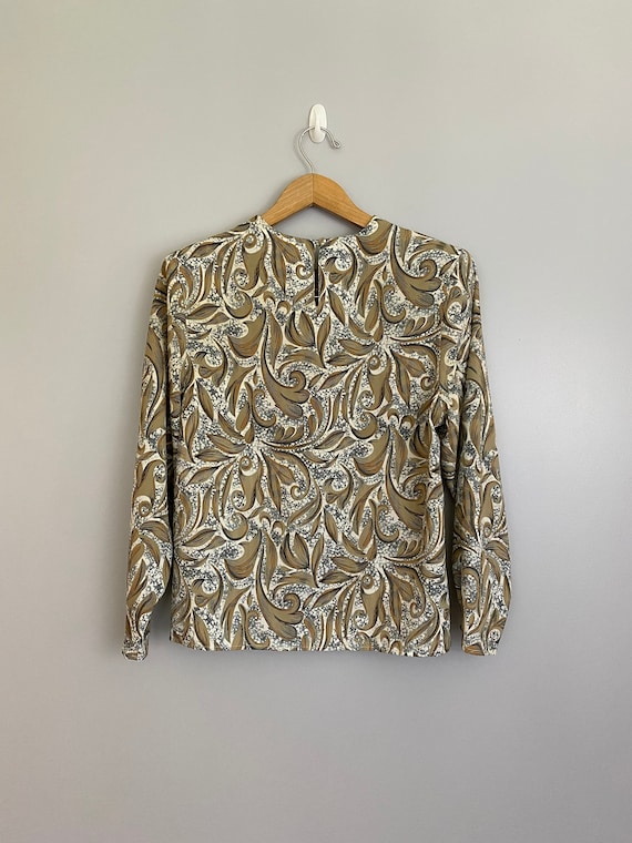 Vintage Abstract Print Blouse