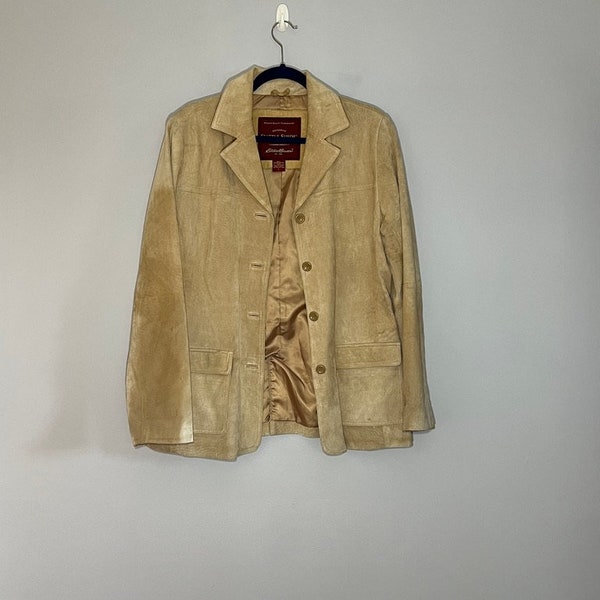 Eddie Bauer "Seattle Suede" Washable Tan Suede Jacket