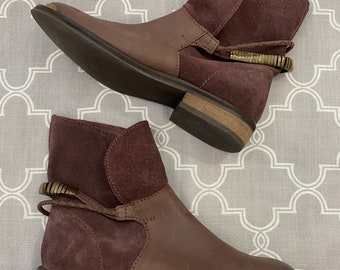 NWOT Promod Purple Leather and Suede Boots