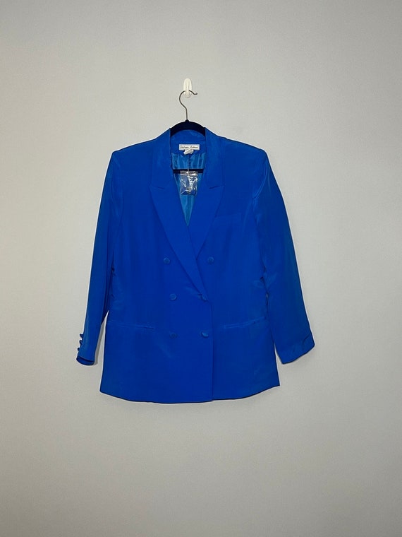 Vintage 100% Silk Double-Breasted Blazer by Stepha