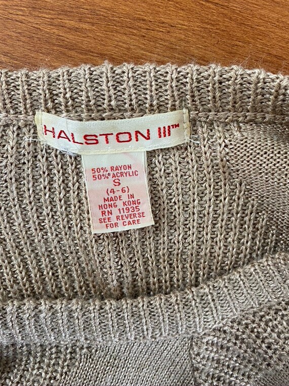 Vintage Halston III Tan Short Sleeved Sweater - image 5