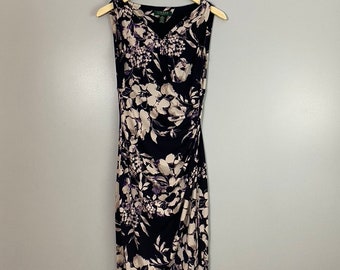 Lauren Ralph Lauren Ruched Faux Wrap Knit Dress