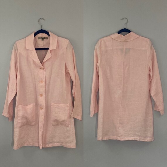 Flax 100% Linen Light Pink Duster