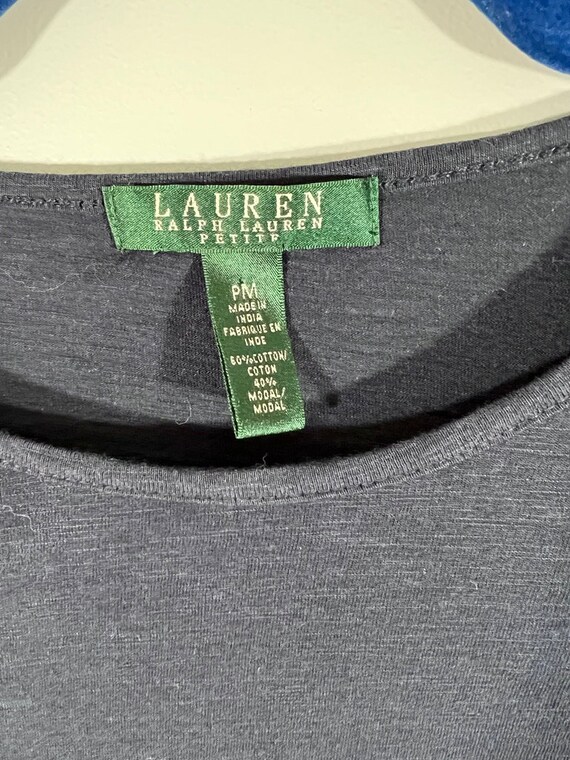 Lauren Ralph Lauren Navy Cap Sleeve Lace Shirt - image 4