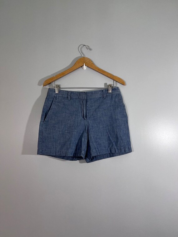 Lands' End 100% Cotton Chambray Mid-Rise Shorts