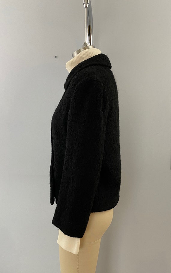 1950s/60s Black Fuzzy-Textured Blazer - image 3