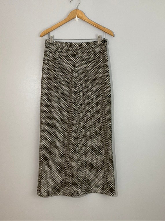 Vintage Gap Tweed Wool-Blend Maxi Skirt - image 1