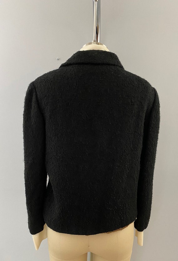 1950s/60s Black Fuzzy-Textured Blazer - image 4