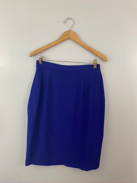 Vintage Vibrant Purple 100% Silk Skirt - image 2