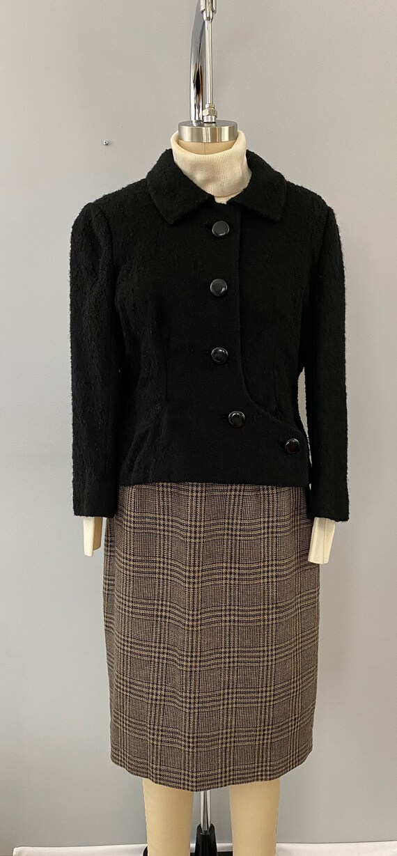 1950s/60s Black Fuzzy-Textured Blazer - image 6