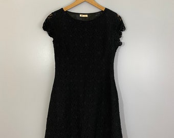 Tulle Black Lace Fitted Dress