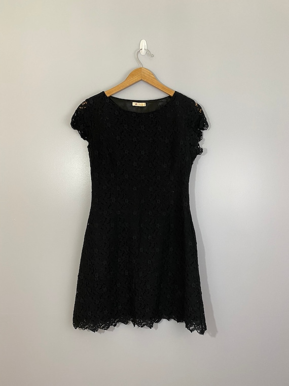 Tulle Black Lace Fitted Dress