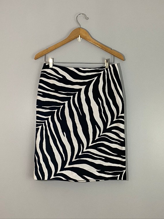 Talbots Zebra Print 100% Cotton Straight Skirt