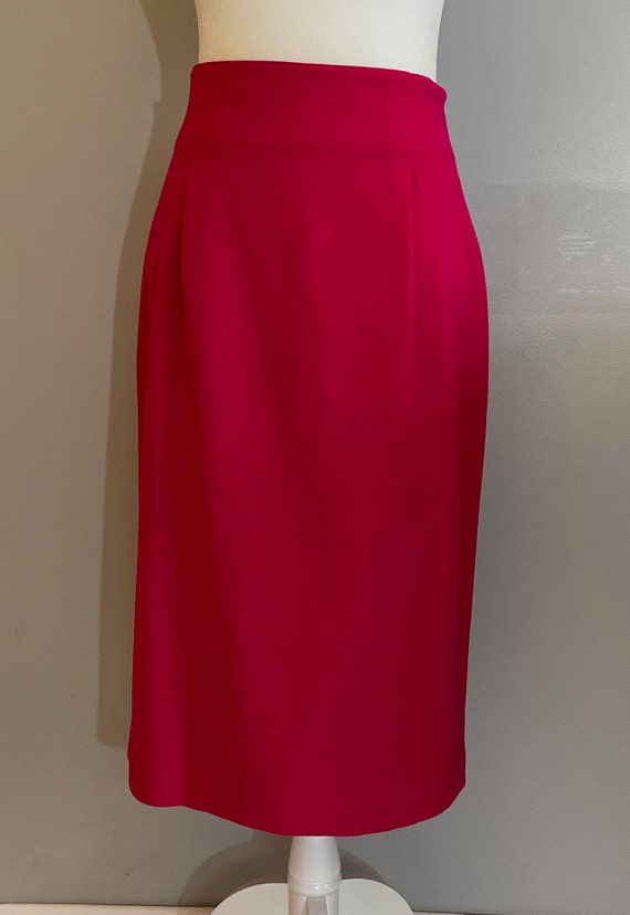 Vintage 1990s Ellen Tracy 100% Wool Pencil Skirt - image 2